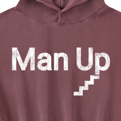 MAN UP Frayed Enzyme Washed Fleece Hoodie