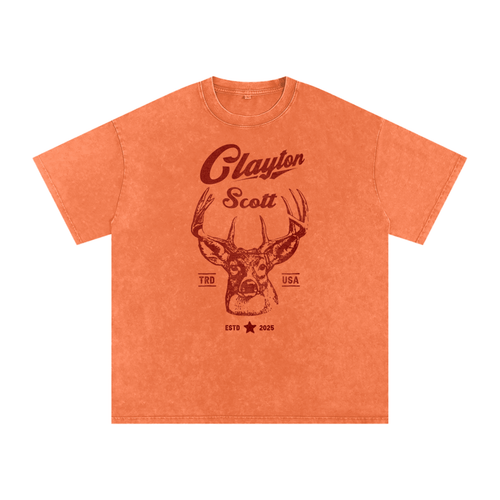 BUCK Snow Washed Oversized Cotton T-Shirt