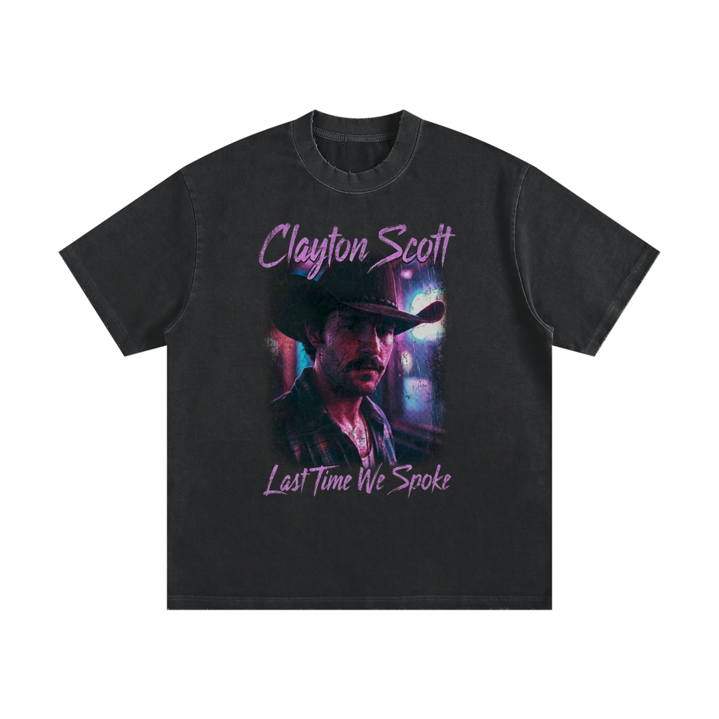 TOUR Heavyweight Vintage Washed Frayed T-Shirt