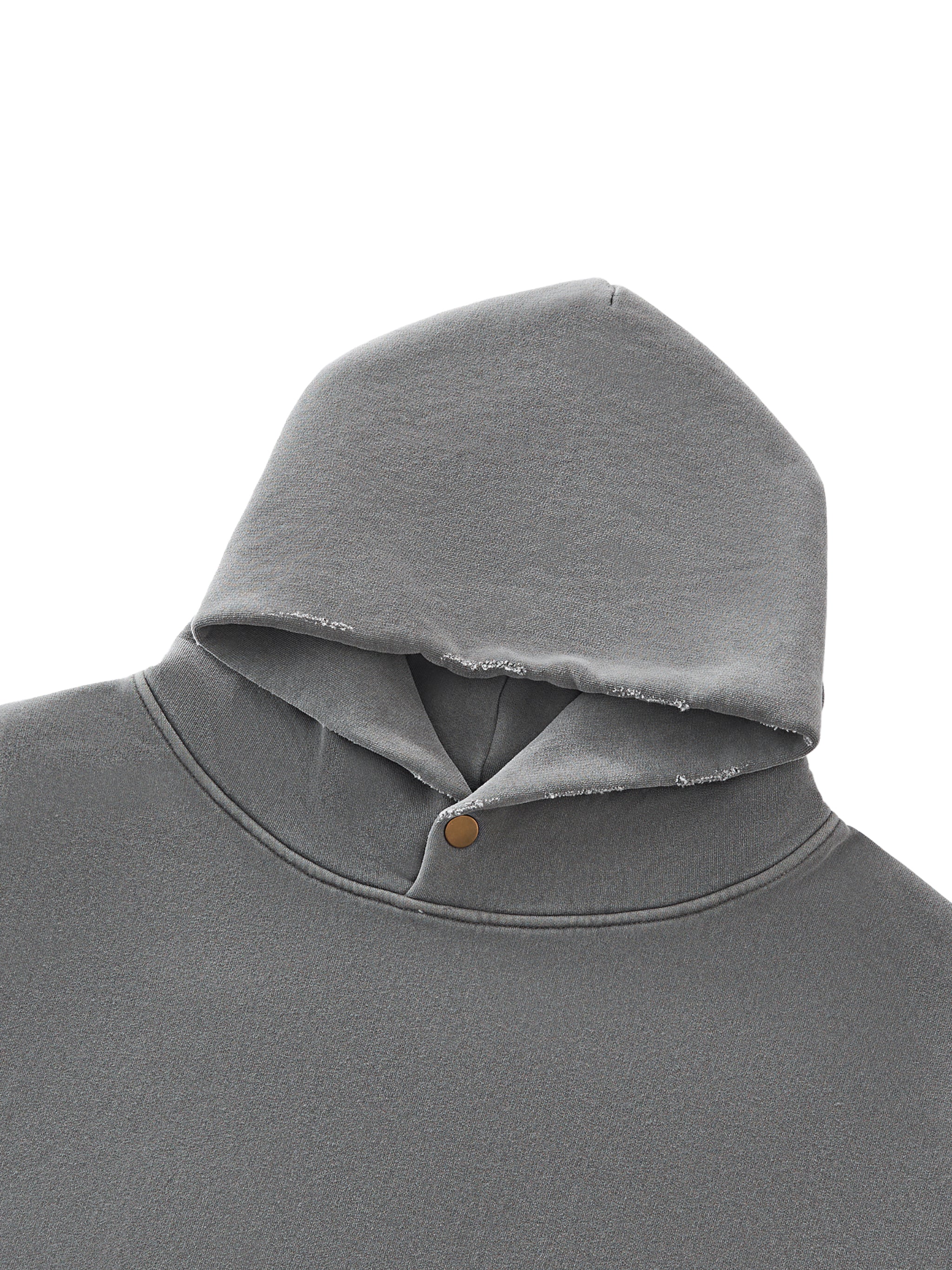 MAN UP Frayed Enzyme Washed Fleece Hoodie